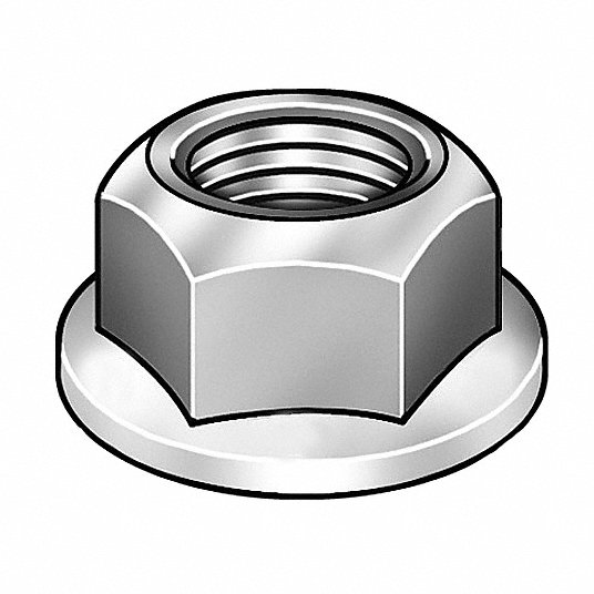 Lock Nut, 1/2Inch-13, Grade 2, Steel, Zinc Plated, PK 50 Lock nut Grainger Approved 4FAY2