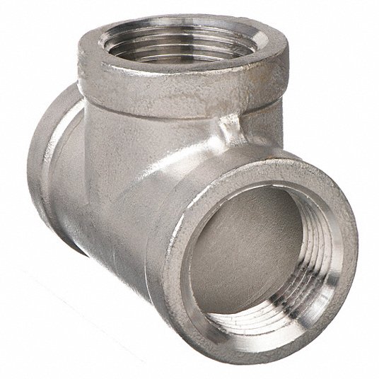 Tee, 316 Stainless Steel, 1/2 in x 1/2 in x 1/2 in Fitting Pipe Size, Class 150, 43 mm Length Tee Grainger Approved 1/2 150 TEE 316