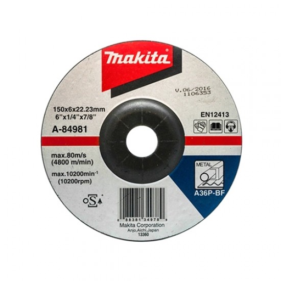 Grinding Wheel, A36P, 150mmA-84981/A-83858 Grinding Wheel Makita A-84981A-83858