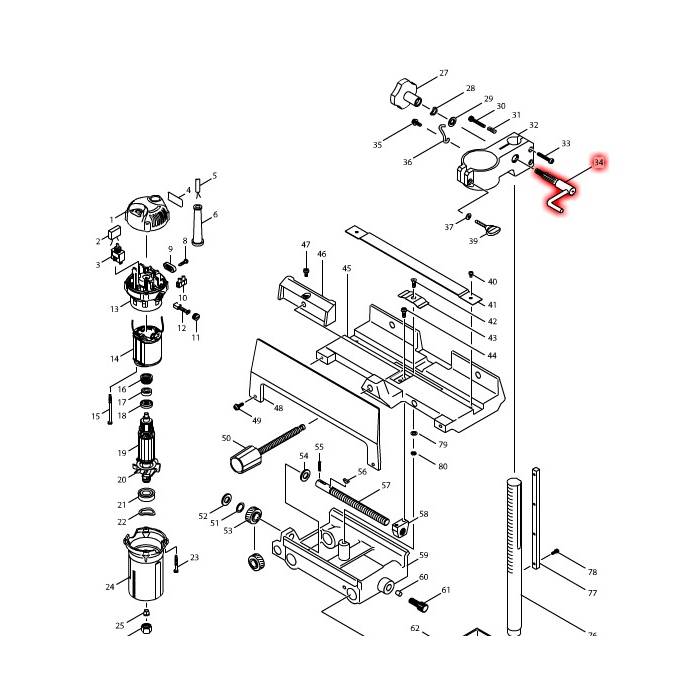 Handle, For 4401, 4402, 4403 Handle Makita 154047-7