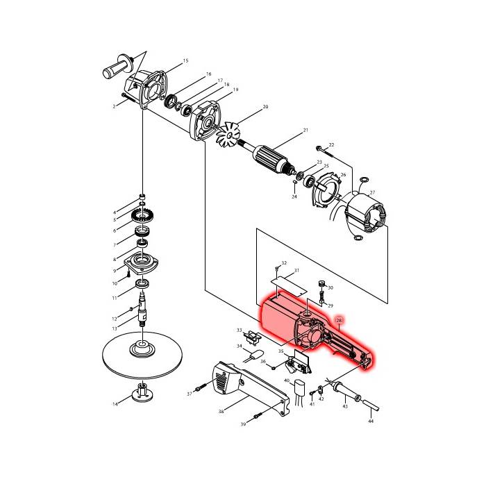 غطاء محرك، للموديل 9207SPB غطاء محرك ماكيتا 156125-9