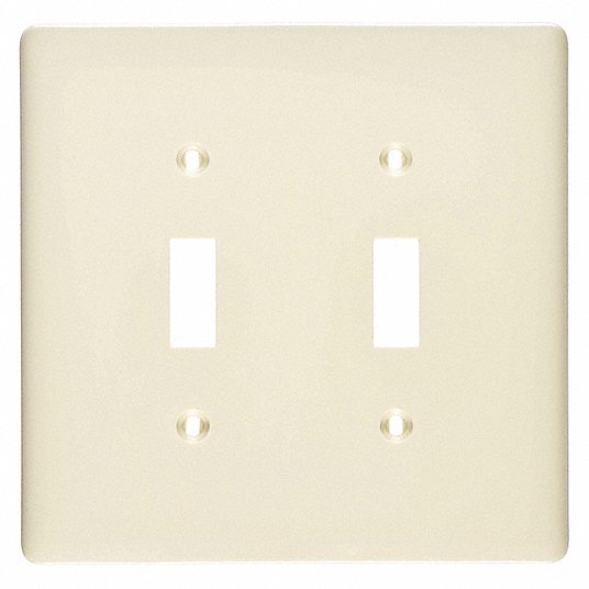 Wall Plate Switch, Ivory, Number of Gangs 2 Wall Plate Switch Hubbell Wiring Device-Kellems NP2I