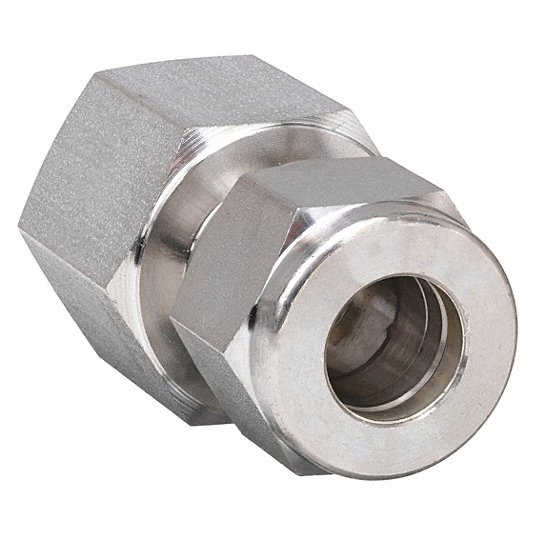 Female Connector, 1/4 in Tube Size, 1/4 in Pipe Size - Pipe Fitting, Metal, 3/4 in Hex Size766L SS 1/4 X 1/4 Connector Ham-Let 766L SS 14 X 14