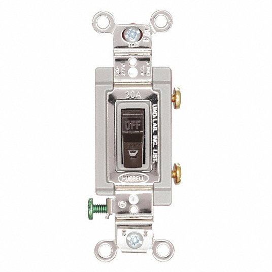 Wall Switch, 1-Pole, Maintained, Toggle Wall Switch Hubbell Wiring Device-Kellems HBL1221