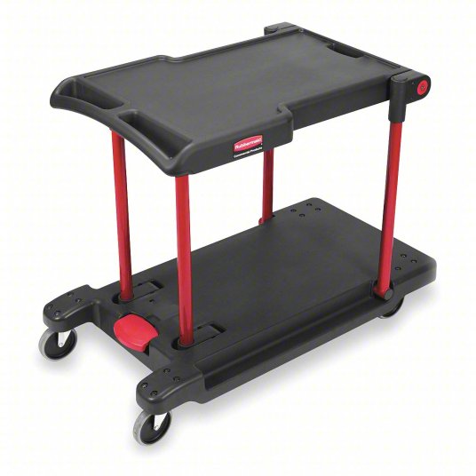 Convertible Utility Cart, with Flush Plastic Shelf & Platform Convertible Utility Cart Khusheim FG430000BLA
