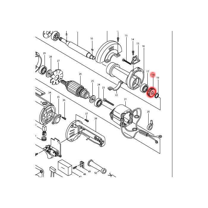 ترس حلزوني #47، للموديل 9105 ترس حلزوني ماكيتا 221126-7