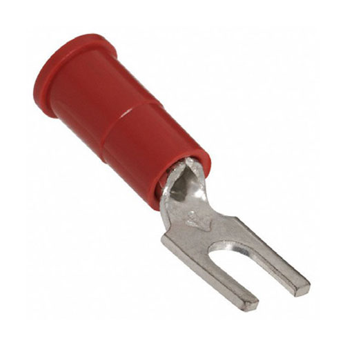 Fork Terminal, Block, #6 Stud, Red, PK1000 Fork Terminal 3M MVU18-6FB/SK
