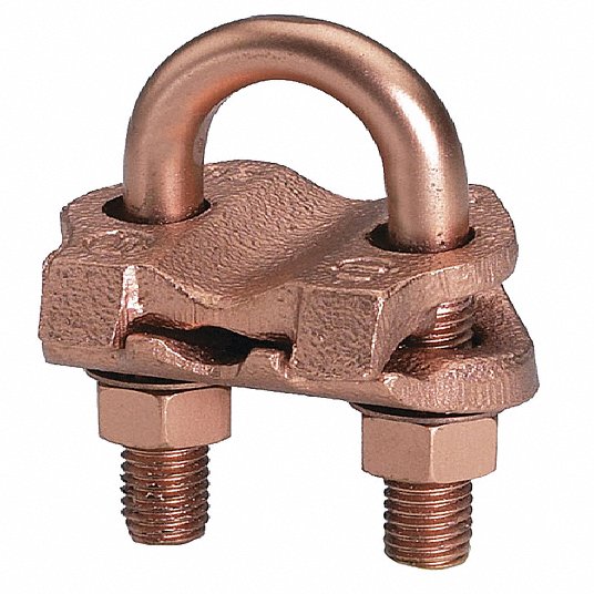 Grounding Connector, 5 to 2/0 AWG STR/4 to 3/0 AWG SOL Grounding Wire Size, Copper, Mechanical Grounding Connector Burndy GAR1426