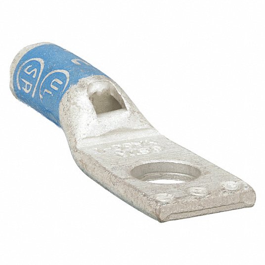 One-Hole Lug Compression Connector, Straight Barrel, Cable Size 6 AWG, Standard Compression Connector Burndy YA6CL3BOX