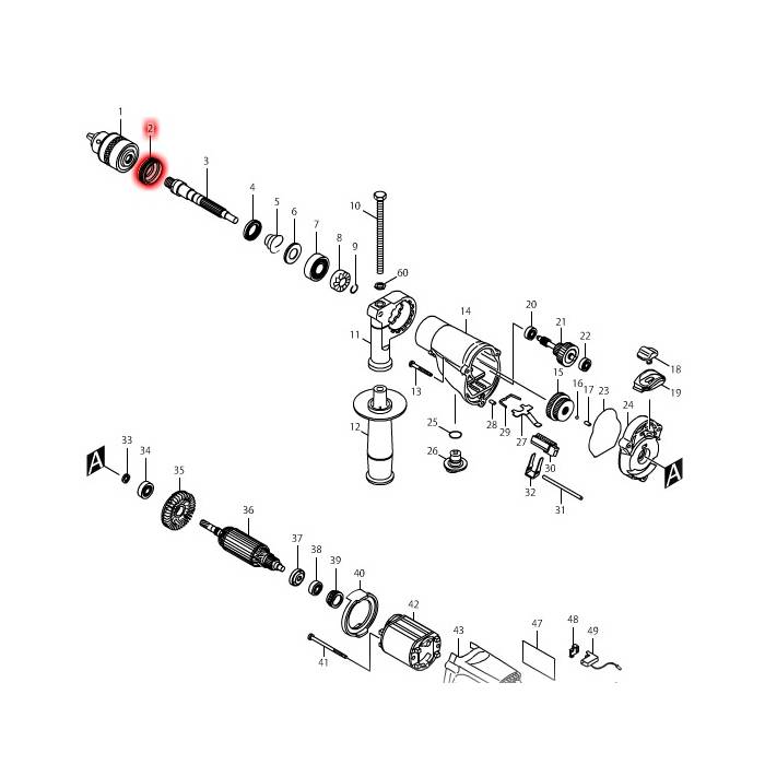 Bearing Retainer, For HP2050, HP2050F, HP2051, HP2070, HP2070F Bearing Retainer Makita 285839-4