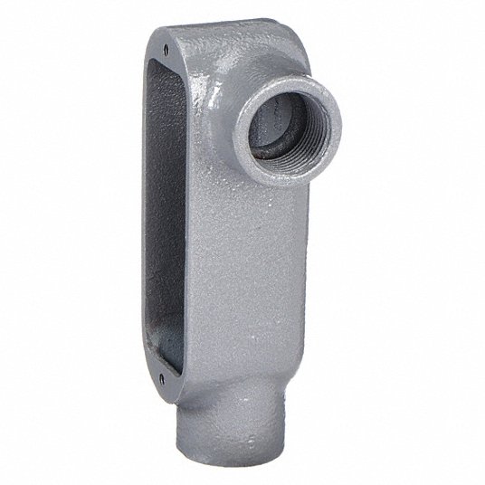 Conduit Outlet Body, Iron, 3/4 in Trade Size, LL Body, 7 cu in Body Capacity, Threaded Hub, Flat Conduit Outlet Body Hubbell Killark OLL-2M