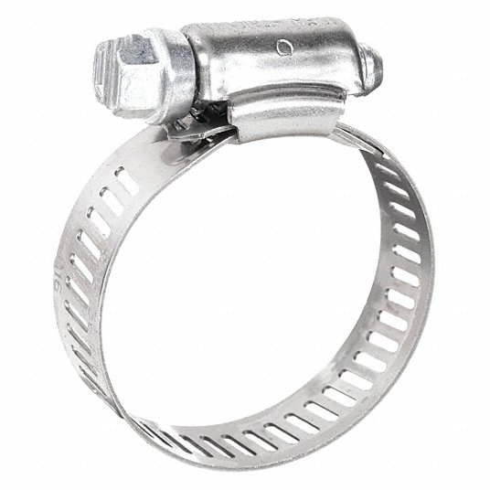Interlocked Worm Gear Hose Clamp, 1/2Inch Wide, PK10 Clamp Grainger Approved 5710