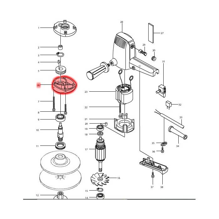 Gear Housing, For 9218SB Gear Housing Makita 312368-5