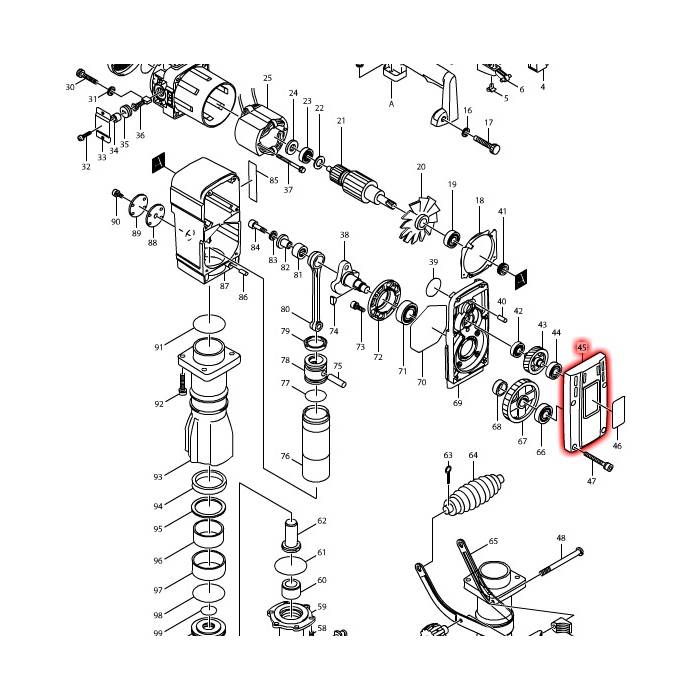 Gear Housing Cover, For HM1303, HM1303B Gear Housing Cover Makita 316732-2