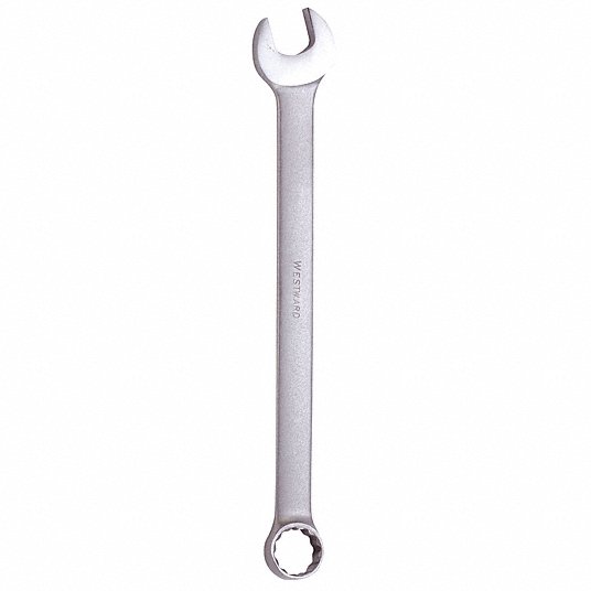 Combination Wrench, Alloy Steel, Satin, 12 mm Head Size, 6 3/4 inch Overall Length, Offset Combination Wrench Westward 36A194.