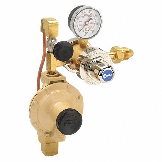 Nitrogen, Gas Regulator, CGA-580, Three Stage, Brass, 0.40 to 0.60 psi38N743 Gas Regulator Miller Electric 16391