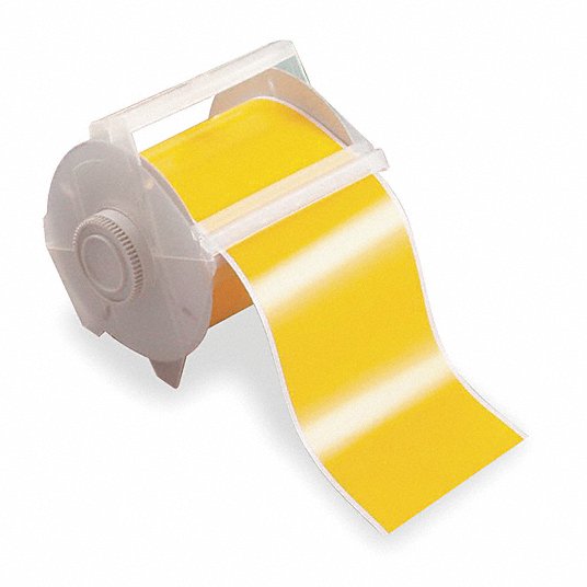 Label Tape Cartridge, Label Type Indoor/Outdoor, Yellow Label Tape Cartridge Brady 113117