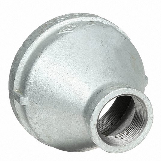 Galvanized Malleable Iron Reducer Coupling, 4 Inch x 1 Inch, FNPT Reducer Coupling Grainger Approved 2WJ57