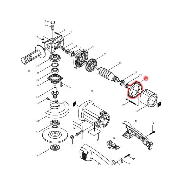 غطاء عازل، للموديلات 9015B, 9016B غطاء عازل ماكيتا 416448-0