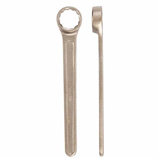 Box End Wrench, High Strength Nickel Aluminum Bronze, Natural, Head Size 50 mm Wrench Ampco 4456