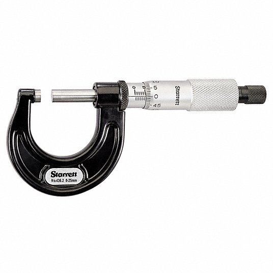 ميكرومتر عمق ميكانيك, ميكرومتر خارجي, المدى من 0 إلى 25 مم ميكرومتر خارجي ستارريت 436.1MXRL-25