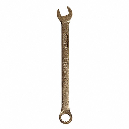 Combination Wrench, Aluminum Bronze Nickel, Natural, 7/8 in Head Size, 11 3/4 in Overall Length Combination Wrench Ampco W-671