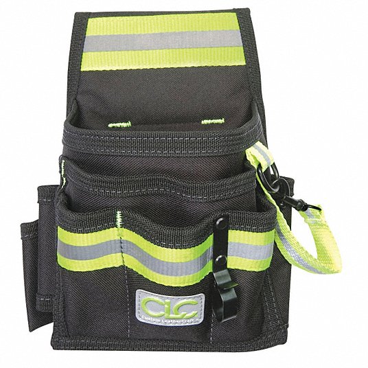 Tool Pouch, Black/Lime-Yellow, Hi-Vis Maintenance, Polyester, Tool Pouch, Black/Lime-Yellow, Hi-Vis Maintenance, Polyester Tool Pouch Clc 141503