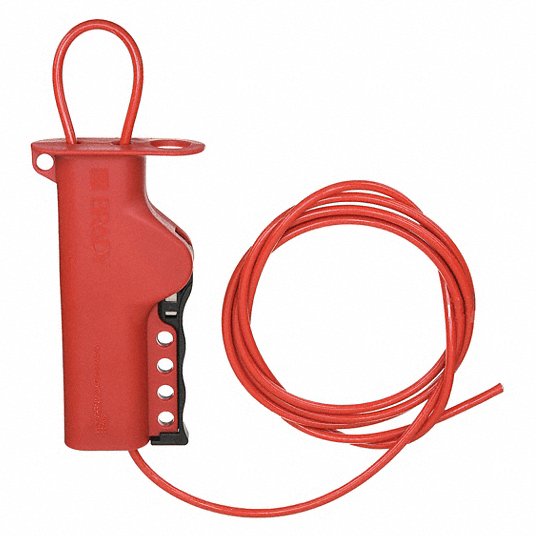 Cable Lockout, Vinyl, 8 ft, Grip-Cinching Cable Lockout Style Cable Lockout Brady 50943