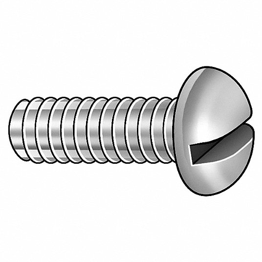 Machine Screw, Round, Slotted, Brass, Plain, 1 1/4Inch Length, PK 100 Machine Screw Grainger Approved 116219-PG