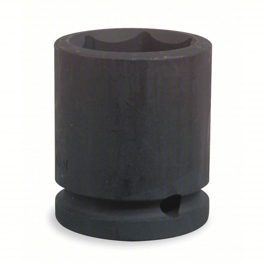 Impact Socket, 1/2 inch Drive Size, 17 mm Socket Size, 6-Point, Black Oxide Impact Socket Westward 5MW97