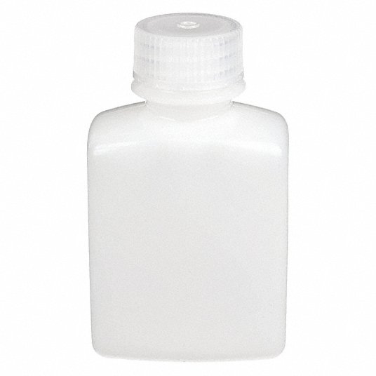 Wide Mouth Rectangular Bottle, Reagent, Plastic, 1000mL, Clear, 6 PK Bottle Lab Safety Supply 6FAP3