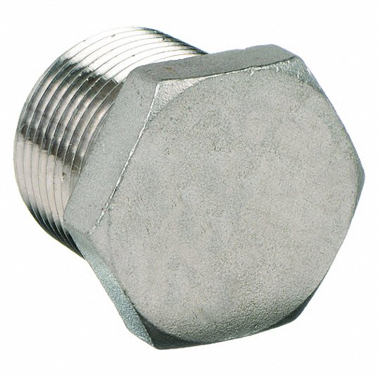 Hex Head Plug: 1inch, Male NPT, 316L Stainless Steel, Class 150, 34mm L Hex Head Plug Grainger Approved 1 150 HEX PLG 316