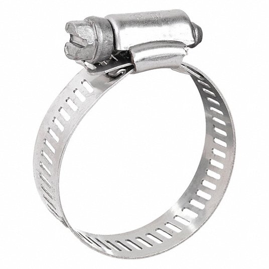 Interlocked Worm Gear Hose Clamp, 9/16 inch Wide, PK10 Hose Clamp Grainger Approved 6836