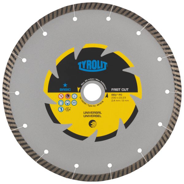 DIAMOND BLADE Universal Turbo FASTCUT, 4 DIAMOND BLADE Tyrolit 467266 633365