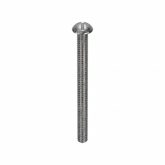 Machine Screw, Round, Slotted, 1/4 Machine Screw Grainger Approved 2BA60