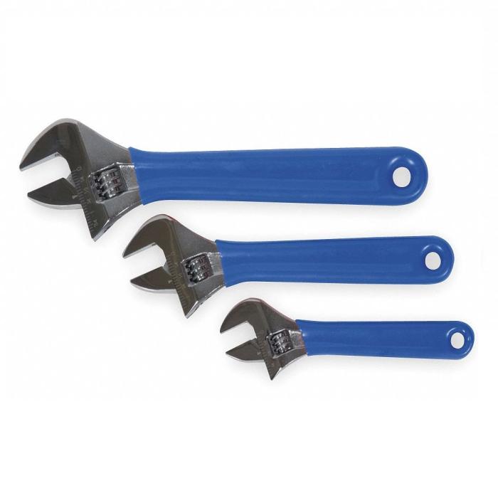 Adjustable Wrench Set, 3 PC Adjustable Wrench Westward 1NYD2