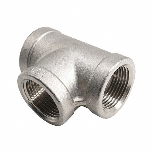 Tee, 316 Stainless Steel, 1 in x 1 in x 1 in Fitting Pipe Size, Female NPT x Female NPT x Female NPT Tee Grainger Approved 6JK61