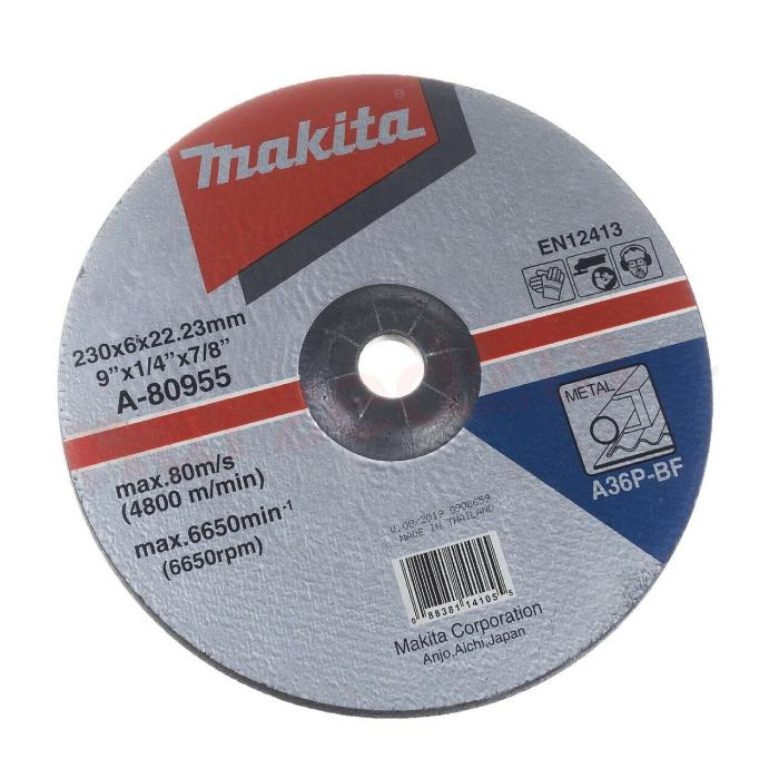 Depressed Center Grinding Wheel (A-series), 230 X 6 X 22M (Grit A36P) A-80955 Grinding Wheel Makita A-80955