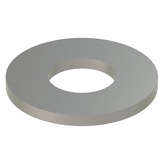 Stainless Steel Flat Washer, Plain Fastener Finish, Fits Bolt Sizes 1/4 in, Silver Flat Washer Grainger Approved Z0543-316