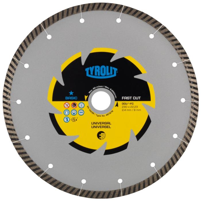 Diamond Blade, 7 UNIVERSAL Fast Cut Turbo 180x2x22,23 Diamond Blade Tyrolit 467273 633381