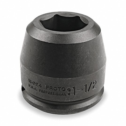 Impact Socket, 1 1/2 in,6-Point 1AFT4 Impact Socket Proto J15024