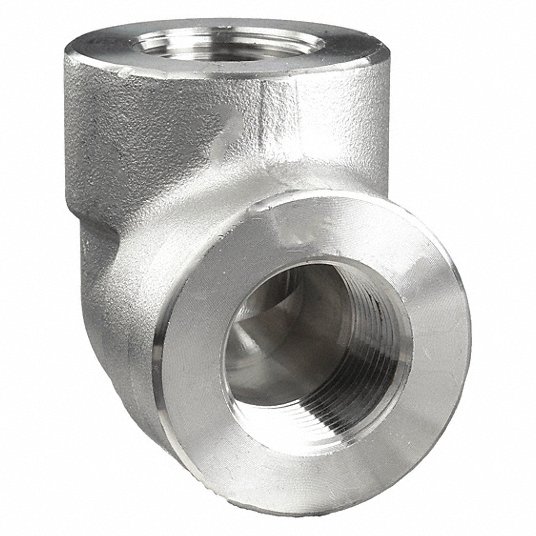 90° Elbow: 1Inch x 1Inch Fitting Pipe Size, 304 Stainless Steel, Female NPT x Female NPT, Class 3000 Elbow Grainger Approved 2UA59