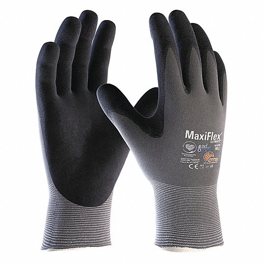 MaxiFlex Ultimate Safety Gloves, Nitrile Coated Grip, Multiple applications, size X-Large Safety Gloves Atg 42-874 S10