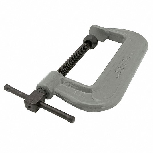 Extra Heavy Duty Forged Steel C-Clamp, 6 in Max. Opening, 2 1/2 in Throat Depth, Gray C-Clamp Wilton 106