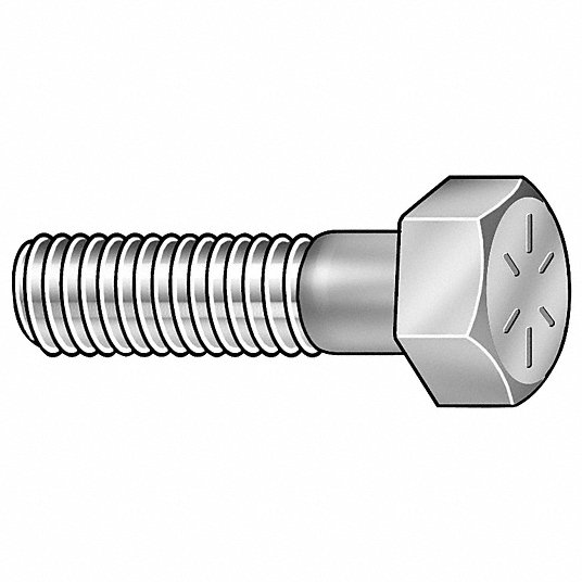 1/4Inch-20, Hex Head Cap Screw, 1 1/4Inch Fastener Length, Grade 8 Steel, PK 10 Hex Head Cap Screw Grainger Approved 1KYN7