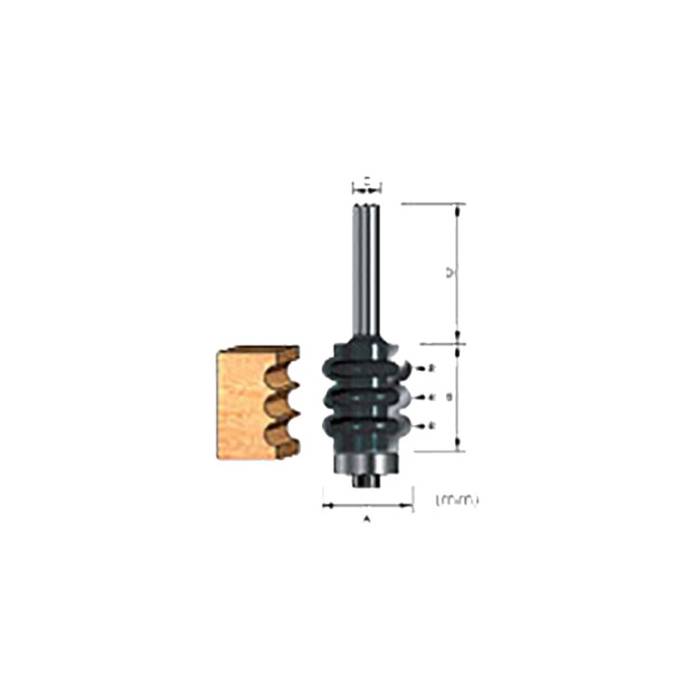 Router Bit - Three Bead Fluting Bit, 8mm Router Bit Makita D-13100