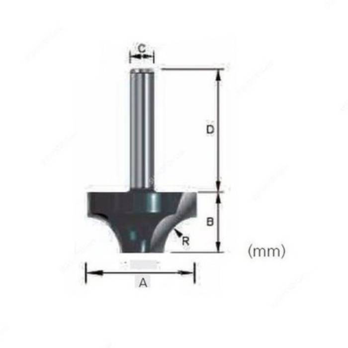 Router Bit - Pierce & Round Over Bit (Plunge Cutting), 8mm Router Bit Makita D-13889