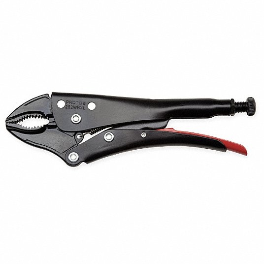 Curved Jaw Locking Pliers, Jaw Capacity: 1-5/8 in, Jaw Length: 1 3/16 in, Jaw Thickness: 11/32 in Locking Plier Proto 4EAA9