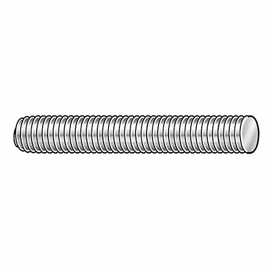 Fully Threaded Stud, Steel, Grade B7, 1-1/4 Fully Threaded Stud Grainger Approved 5CXC6