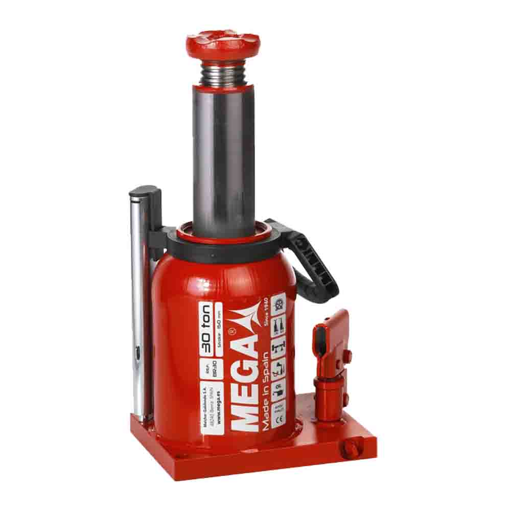 Hydraulic Bottle Jack, 30T, 14.5 kg, Made in spain Bottle Jack Mega MEGA-BR30